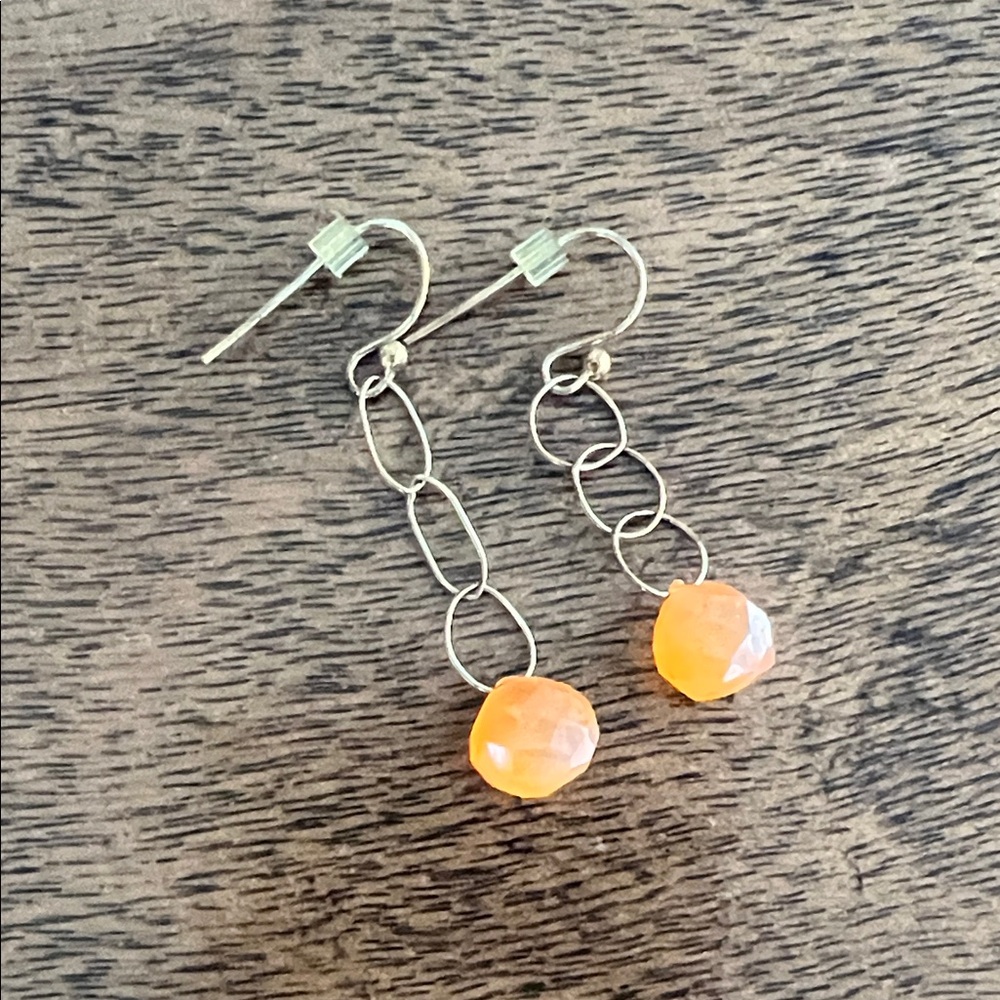 Elegant Orange Dangle Earrings